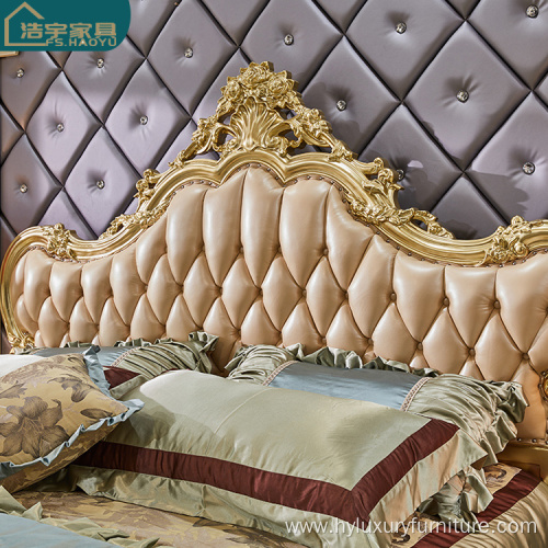 high quality luxury champagne wood color bedroom furniture